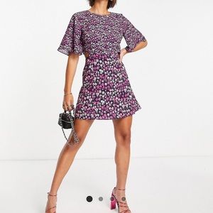 ASOS | French Connection Bethany Veronica Cut Out Mini Dress in Purple